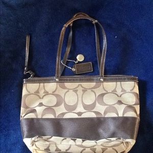 Brown Coach Signature Handbag